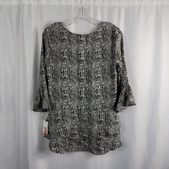 Ophelia Roe Black & Ivory Abstract Print Blouse Women's Size Small NEW - Picture 9 of 14
